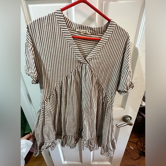 Striped cotton baby doll dress - Picture 4 of 5